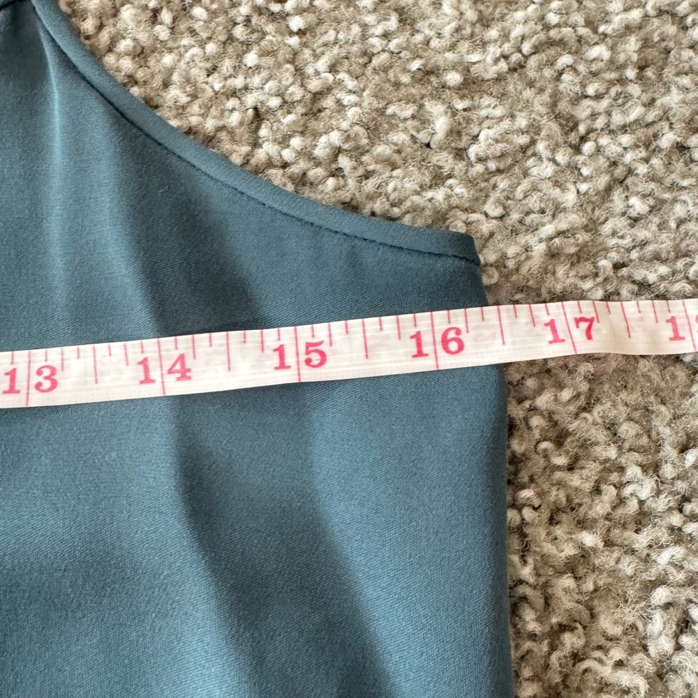 VTG Y2K Jones New York Petite Teal‎ Silk Camisole Tank Top 8P Dainty Fairycore - Picture 5 of 9